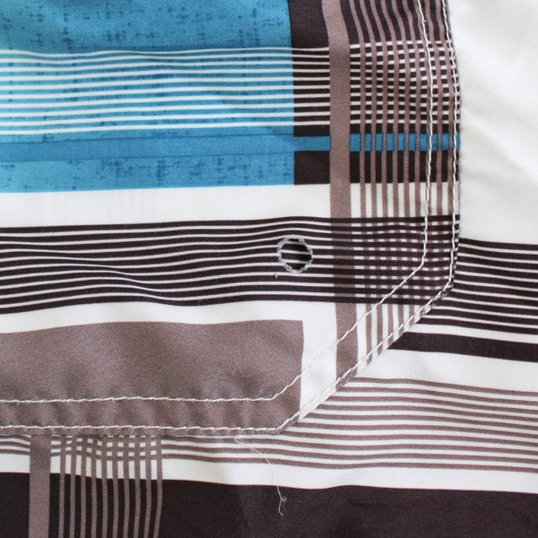 Blue Gear Surf Skate Board Shorts, Men's 34 Polyester Blue Brown Stripe