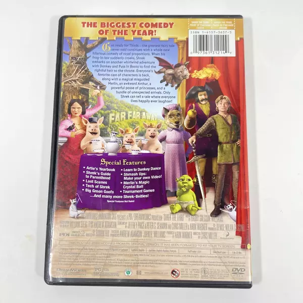 Shrek the Third DVD 2007 Dreamworks Pre-Owned Untested Comedy Animation