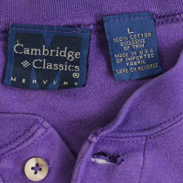 Cambridge Classics Purple Cotton Polo Shirt Men's Size Large