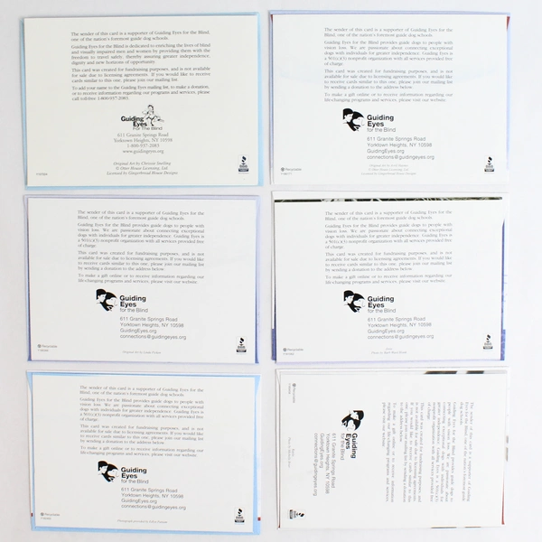 Lot of 6 Guiding Eyes For The Blind Christmas Greeting Cards