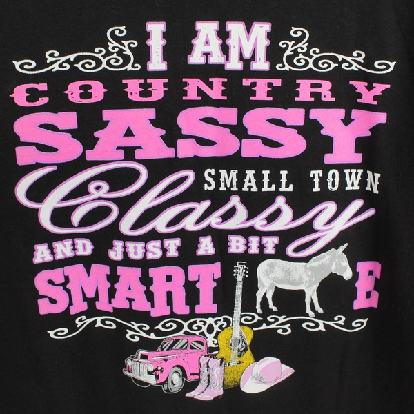 Delta Pro Weight Pink Country Printed Black Short Sleeve T-Shirt Size L