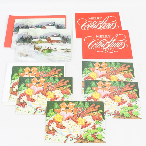 Lot of 9 Paper Magic Christmas Greeting Cards With 7 Envelopes