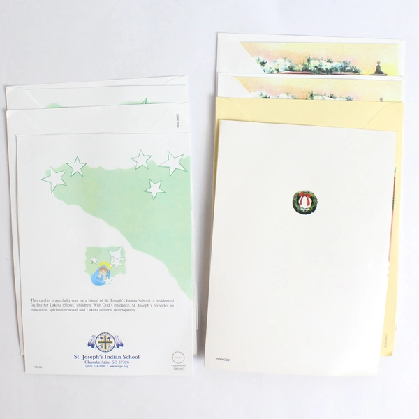Lot of 9 St. Joseph's Indian School Christmas Greeting Cards