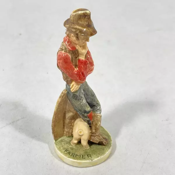 Lot of 2 Sebastian Miniatures Farmer 6226 and Farmer's Wife 6227 with Boxes