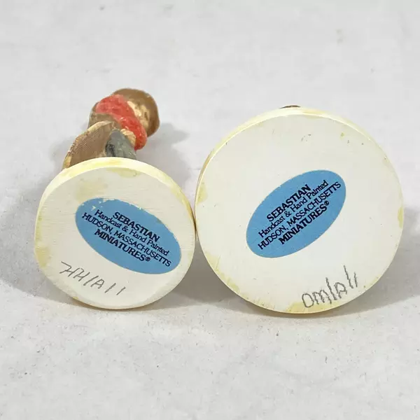 Lot of 2 Sebastian Miniatures Farmer 6226 and Farmer's Wife 6227 with Boxes