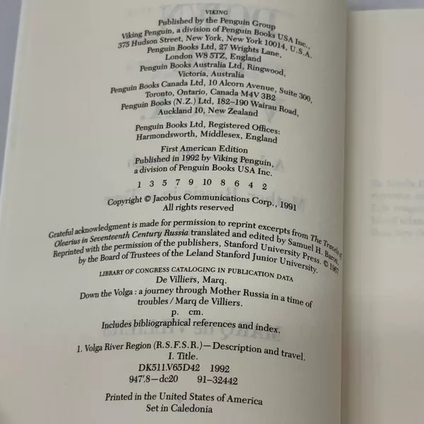 Down the Volga: A Journey Through Mother Russia by Marq De Villiers 1991