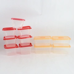 Lot of 11 Food Containers 7pc Square Set w/ Lids 16.6 oz & 4pc Rectangle w/ Lids