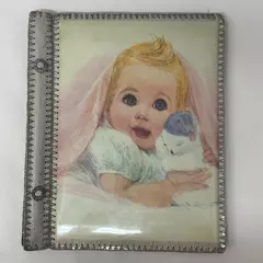 Vintage 1960s Northern Tissue Baby Print Plastic Cover Photo Or Scrapbook Album
