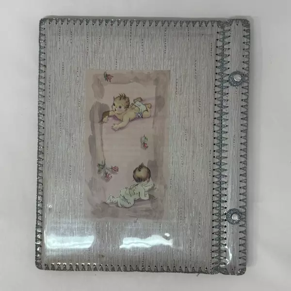 Vintage 1960s Northern Tissue Baby Print Plastic Cover Photo Or Scrapbook Album
