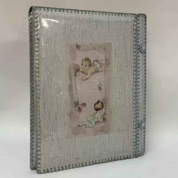 Vintage 1960s Northern Tissue Baby Print Plastic Cover Photo Or Scrapbook Album