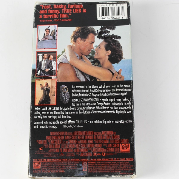 True Lies VHS 1995 Fox Video Arnold Schwarzenegger Jamie Lee Curtis Movie