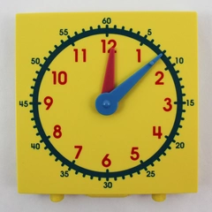 Yellow Student Clock Teaching Tool for Homeschool Original Box Very Good