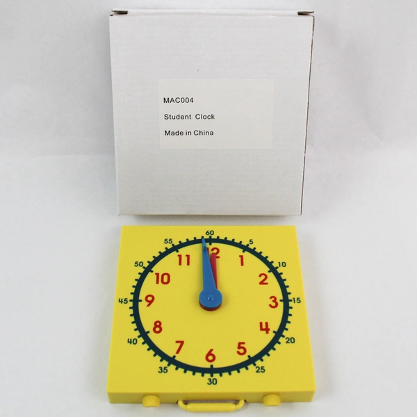 Yellow Student Clock Teaching Tool for Homeschool Original Box Very Good
