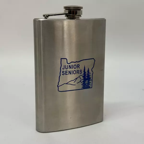Oregon Juniors Seniors Logo 8 Ounce Stainless Steel Flask