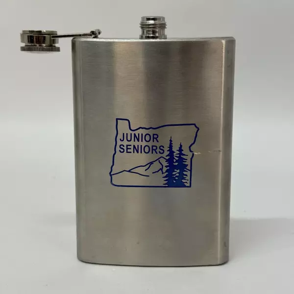 Oregon Juniors Seniors Logo 8 Ounce Stainless Steel Flask