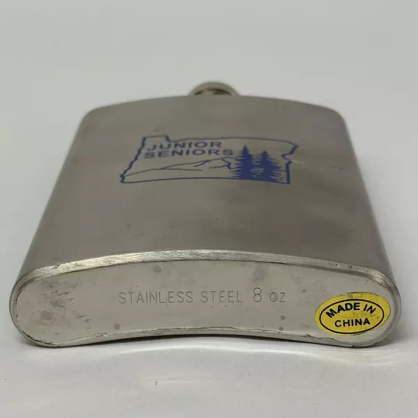 Oregon Juniors Seniors Logo 8 Ounce Stainless Steel Flask