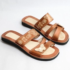 Authentic Artesanias La Mision Mexican Huarache Sandles Slip On Leather Womens 5