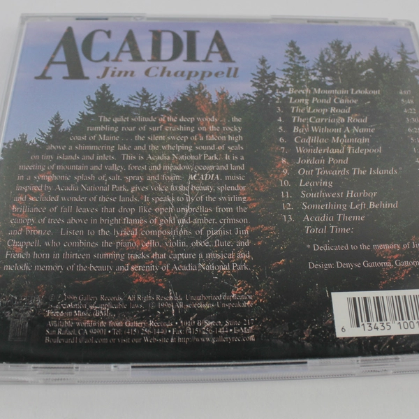 Jim Chappell - Acadia CD 1996 Gallery Records New Age - Good Condition
