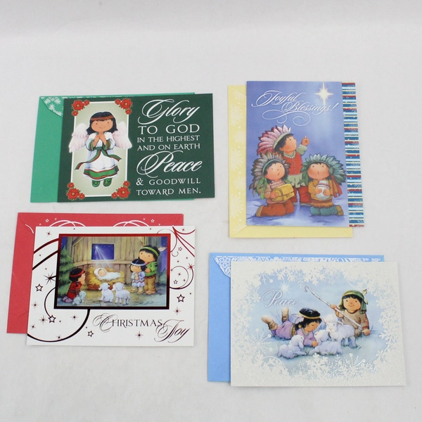 Lot of 4 St. Labre Indian School Christmas Greeting Cards and Envelopes