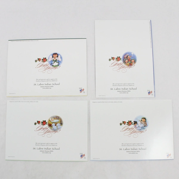 Lot of 4 St. Labre Indian School Christmas Greeting Cards and Envelopes