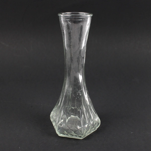 Lot of 3 Vintage Hoosier Clear Glass Bud Vases 6"