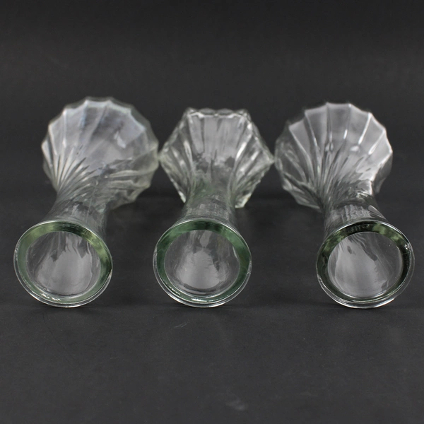 Lot of 3 Vintage Hoosier Clear Glass Bud Vases 6"