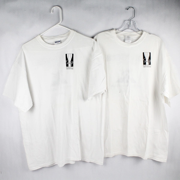 Lot Of 2 Gildan Sip Wine & Food Volunteer Spirit Mountain White T-Shirts Size XL