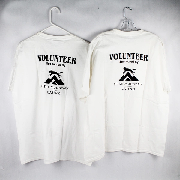 Lot Of 2 Gildan Sip Wine & Food Volunteer Spirit Mountain White T-Shirts Size XL