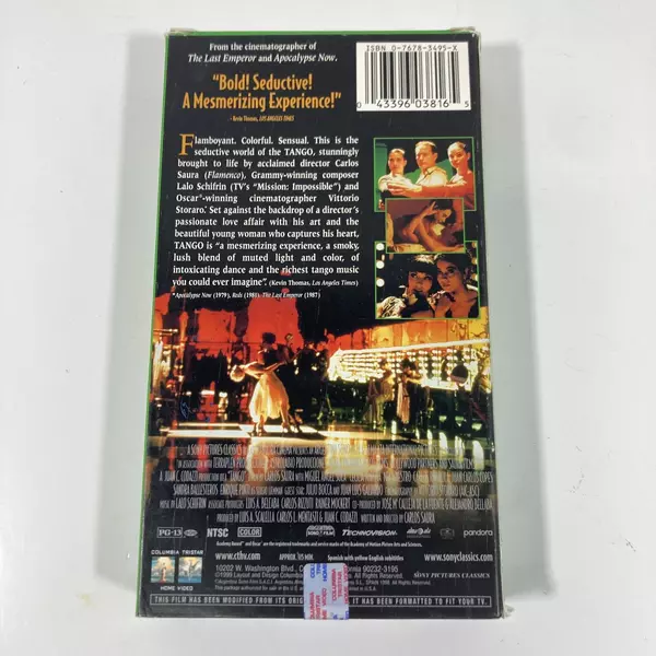 Tango VHS 1999 Sony Pictures Spanish Subtitled Pre-Owned Movie - Good Condition
