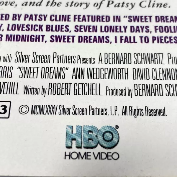 Sweet Dreams VHS 1991 HBO Jessica Lange Ed Harris Pre-Owned Untested