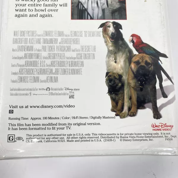 Disney's 102 Dalmatians VHS Clamshell - Pre-Owned Family Movie Rated G