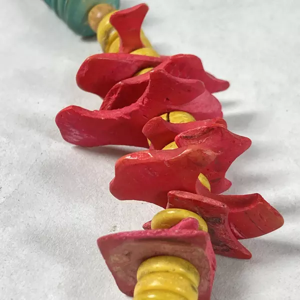 Handmade Multi Color Wood Bead Strand Necklace 25.5 Inch