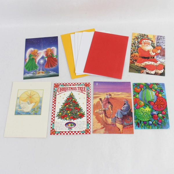 Lot of 6 Fantus Paper Products Christmas Greeting Cards With Envelopes