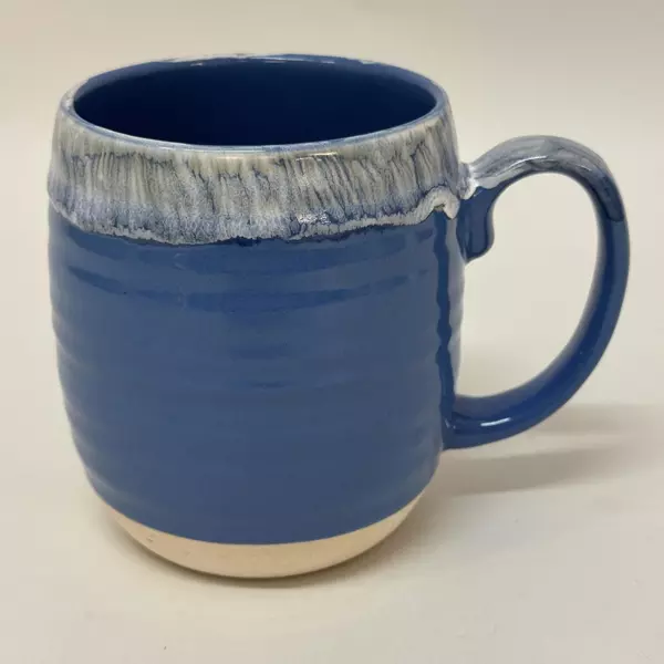 Meritage Blue And Beige Pottery Drip Coffee Mug