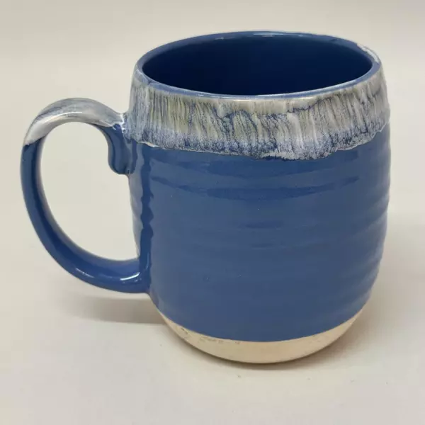 Meritage Blue And Beige Pottery Drip Coffee Mug