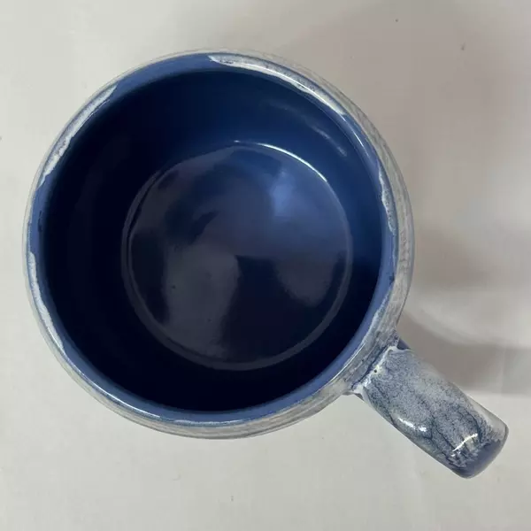 Meritage Blue And Beige Pottery Drip Coffee Mug