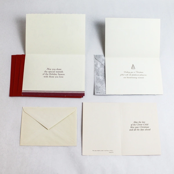 Lot of 5 Grand Award Christmas Greeting Cards With Envelopes Historical Art