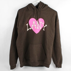 GILDAN Women's Medium Brown LANY Hoodie with Skeleton and Hearts