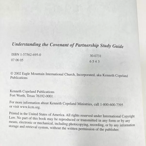 Understanding the Covenant of Partnership Study Guide by Kenneth Copeland