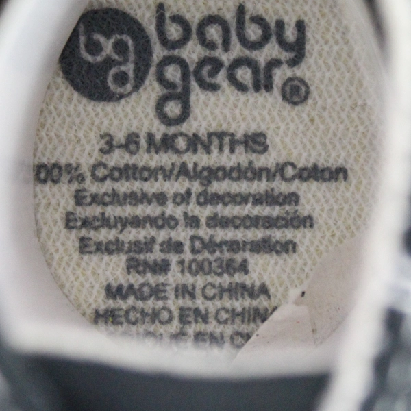 BabyGear Infant Sneaker Shoes Size 3-6 Month Black Neon Yellow Accents