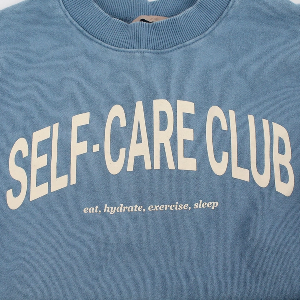 H&M Self Care Club Women's XS Light Blue Pull Over Sweatshirt