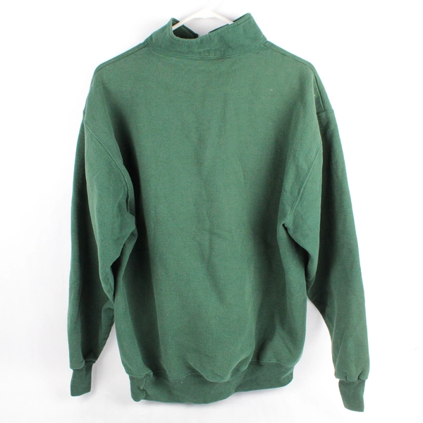 JERZEES Dark Green Pullover Men's Size Large No Hood And 1/4 Zip Up