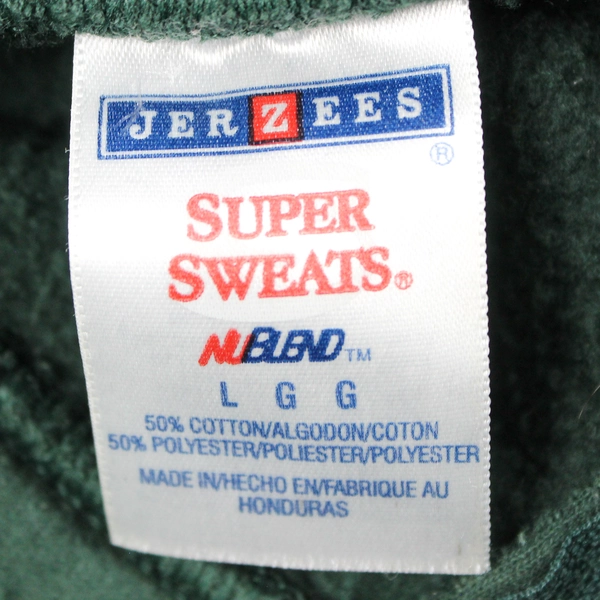 JERZEES Dark Green Pullover Men's Size Large No Hood And 1/4 Zip Up