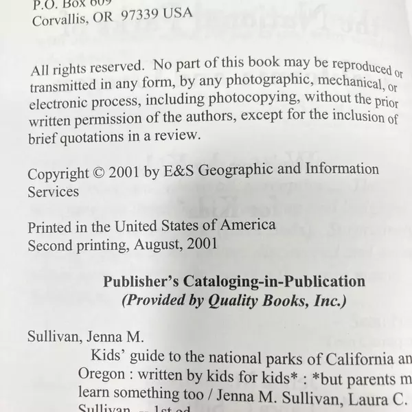 Kid's Guide to National Parks in California & Oregon - 2001 Paperback