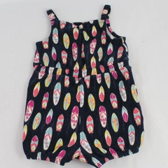 Genuine Kids From Oshkosh Girls 2T Navy Blue Surf Boards Romper One-Piece