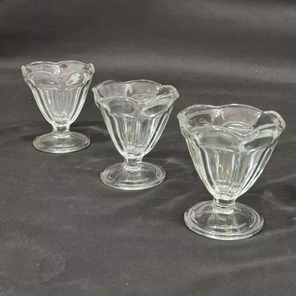 Lot of 3 Anchor Hocking Fountainware Low Sherbet Dishes 4 Inch