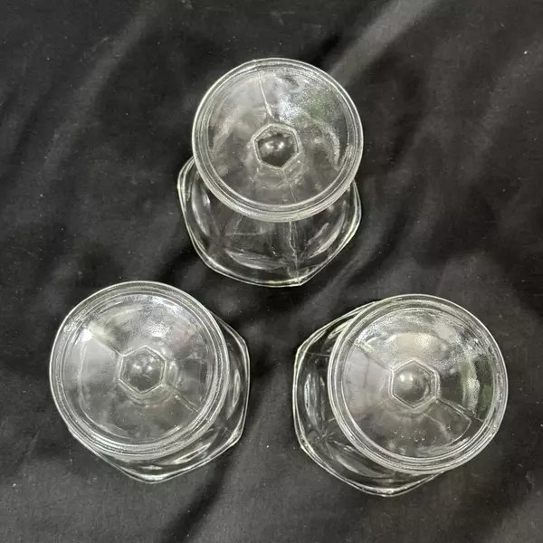 Lot of 3 Clear Glass Low Sherbet Dishes 4 Inch