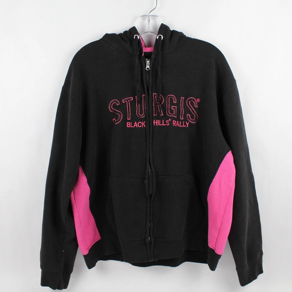 Maverick Sturgis Black Hills Rally Women's XL Black & Pink Zip Up Hoodie