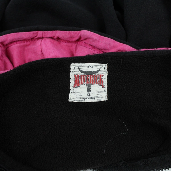 Maverick Sturgis Black Hills Rally Women's XL Black & Pink Zip Up Hoodie