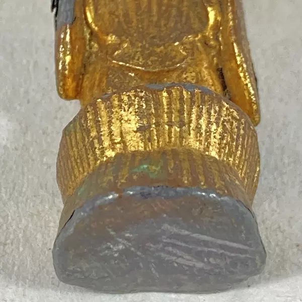 Vintage 2.25 Inch Gold Tone Pewter Buddha Figurine